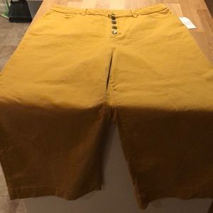 New Wide leg crop pant high rise mustard yellow